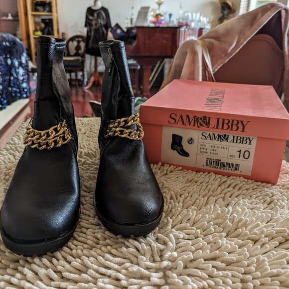 NIB Sam & Libby black Liam style ankle boots   SZ 10 - Picture 13 of 15